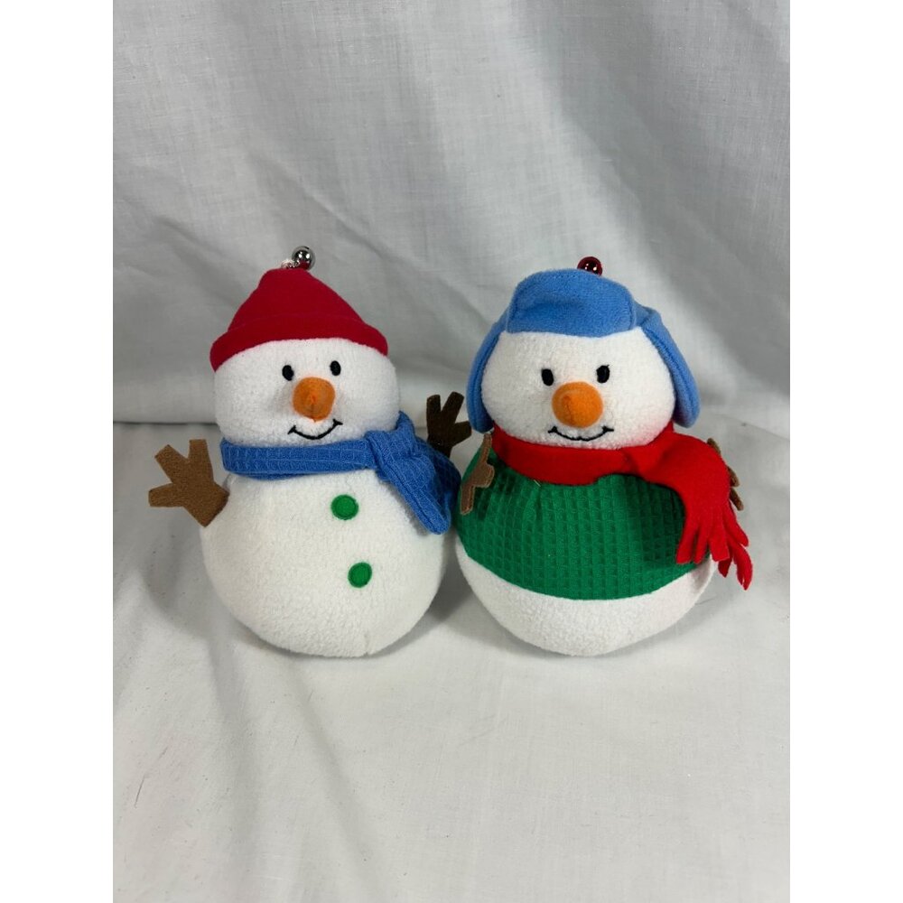 Hallmark Chill Buddy Snowman Jingle BELL Hats Fleece Plush Winter Decor Holiday